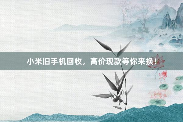 小米旧手机回收，高价现款等你来换！